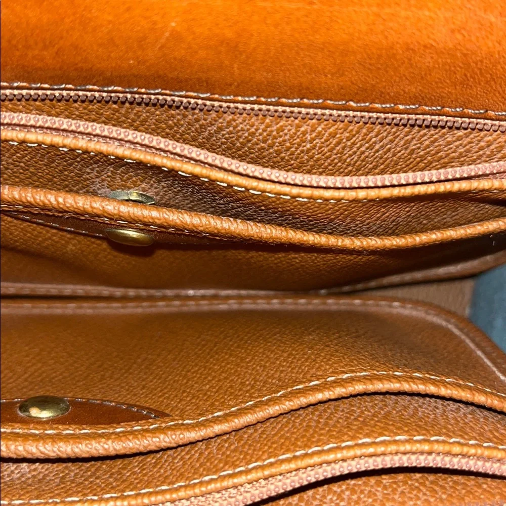 Rare Vintage Dooney & Bourke Purse Bl/Br 1981 All-weather Leather Collection